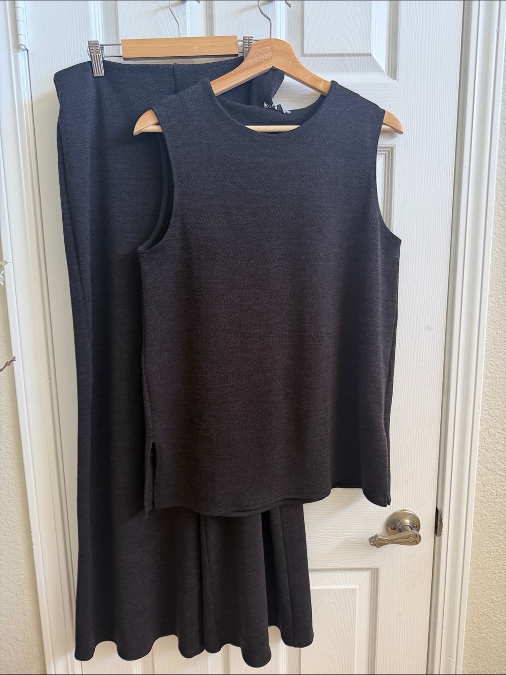 Zara Black Sleeveless Knit Tank and Pant set